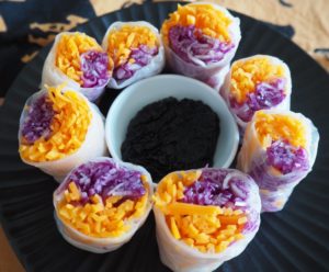 人参と紫キャベツの生春巻き