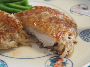 ささみと新じゃがのガレットステーキの断面の画像