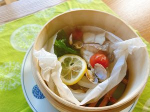 せいろ蒸しでアクアパッツァ