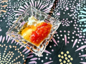トマトピューレとヨーグルトのデザート